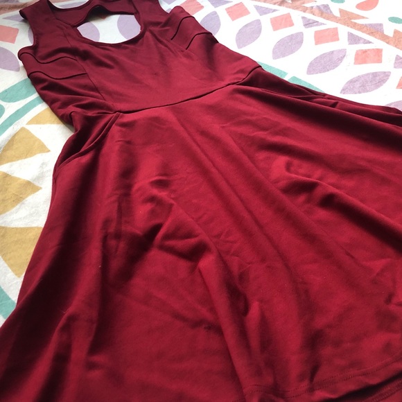 Alya Red Skater Dress - Picture 2 of 7